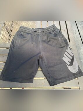 Nike Black Boys' Athletic Shorts with White Swoosh